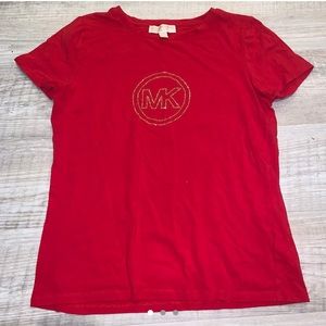ADORABLE Y2K MICHAEL KORS RED BEDAZZLED SHIRT